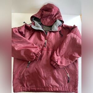 VTG Abercrombie & Fitch Men's Red Nylon Anorak Parka Rain Utility Jacket Small